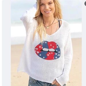 NWT Wooden Ships Starry Lips v neck sweater
